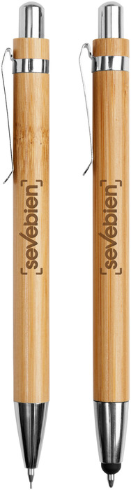 SET DE BOLIGRAFO Y LÁPIZ MECÁNICO DE BAMBÚ