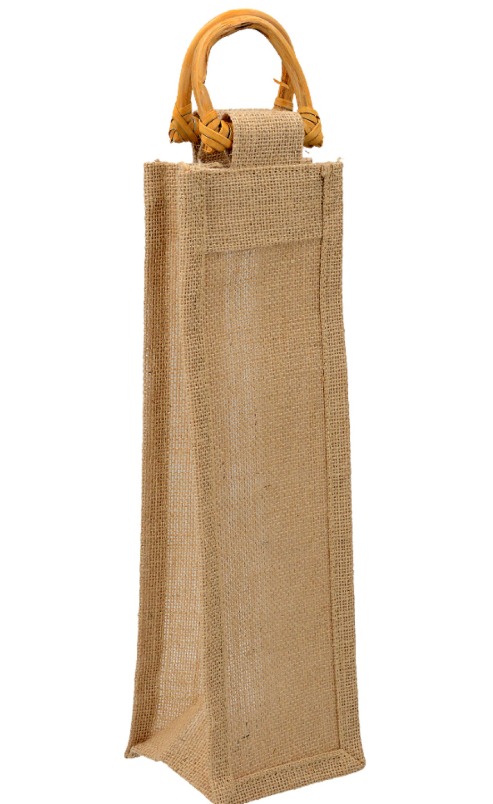 Bolsa de vino de yute (ventana completa) | 35x10x10 (cm)